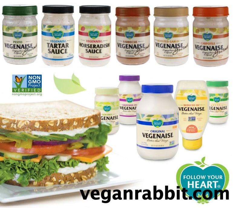 follow your heart, vegenaise, veganaise, vegan, mayonnaise, mayo, vegan mayo, no eggs, eggless, egg-free, products